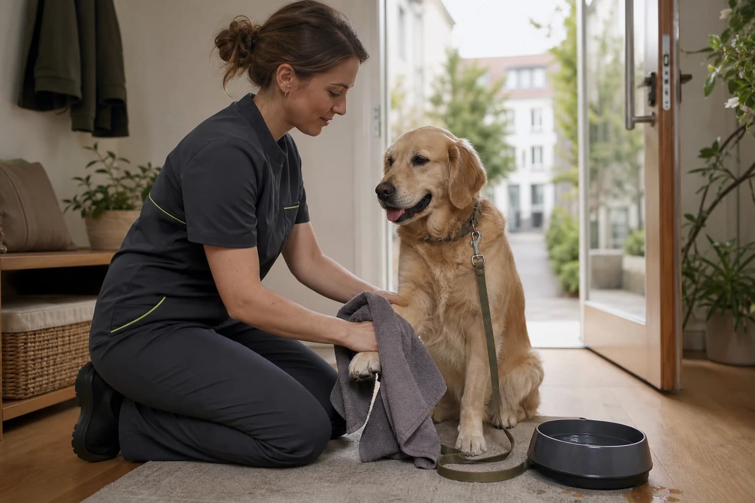Pet care professional at work